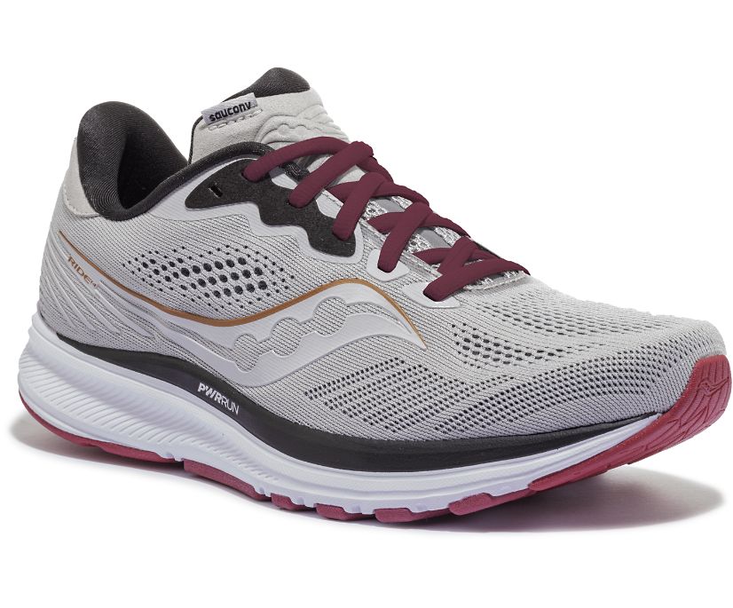 Women's Saucony Ride 14 Running Shoes Grey / Red | Singapore 189UZGT